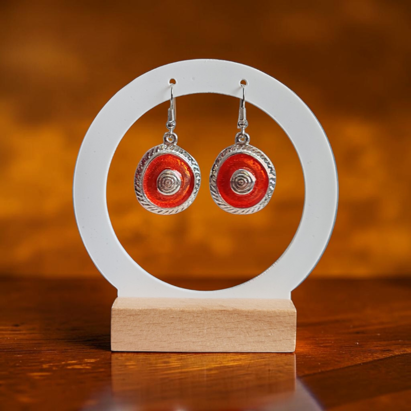 Narancs köves kör fülbevaló