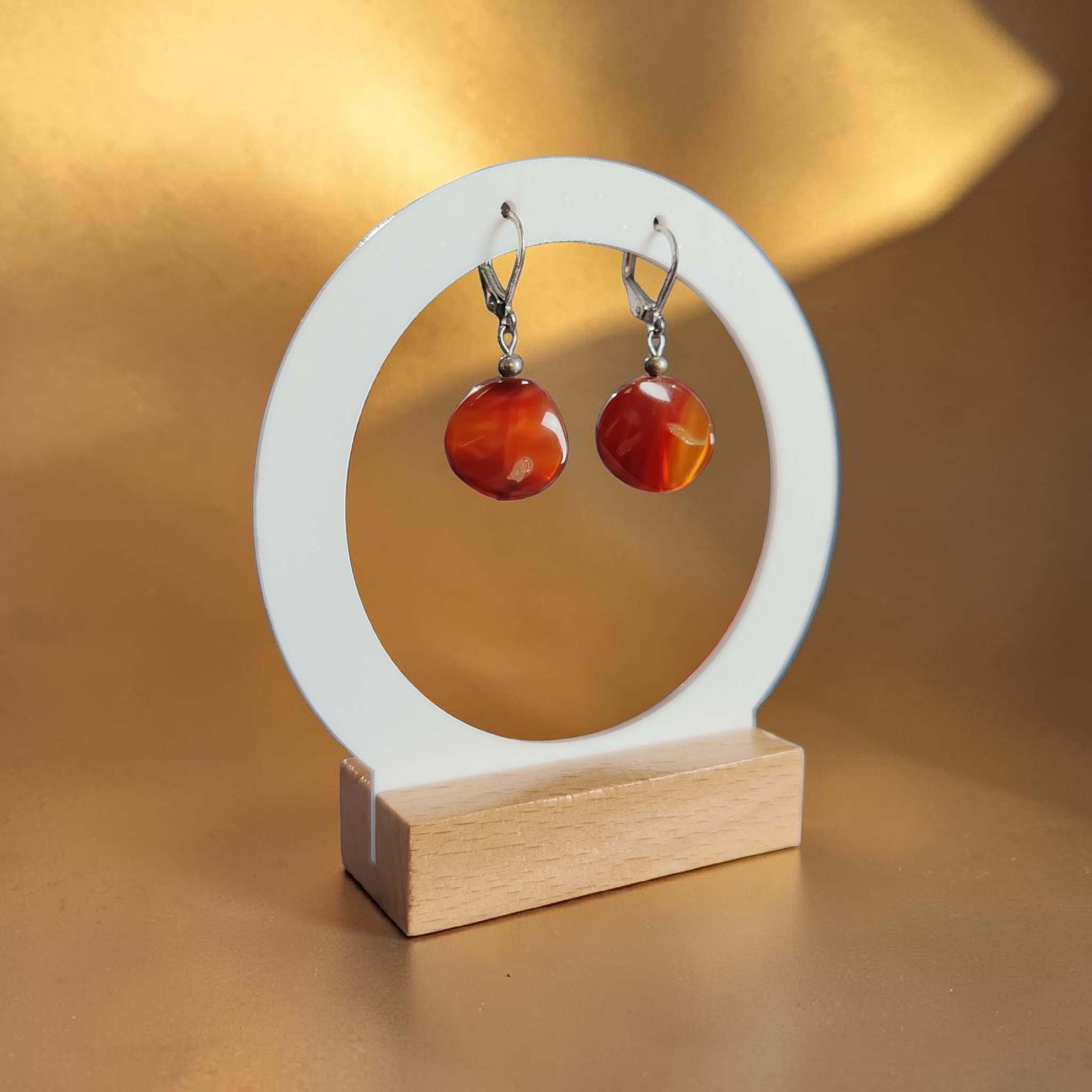 Barna köves csepp fülbevaló